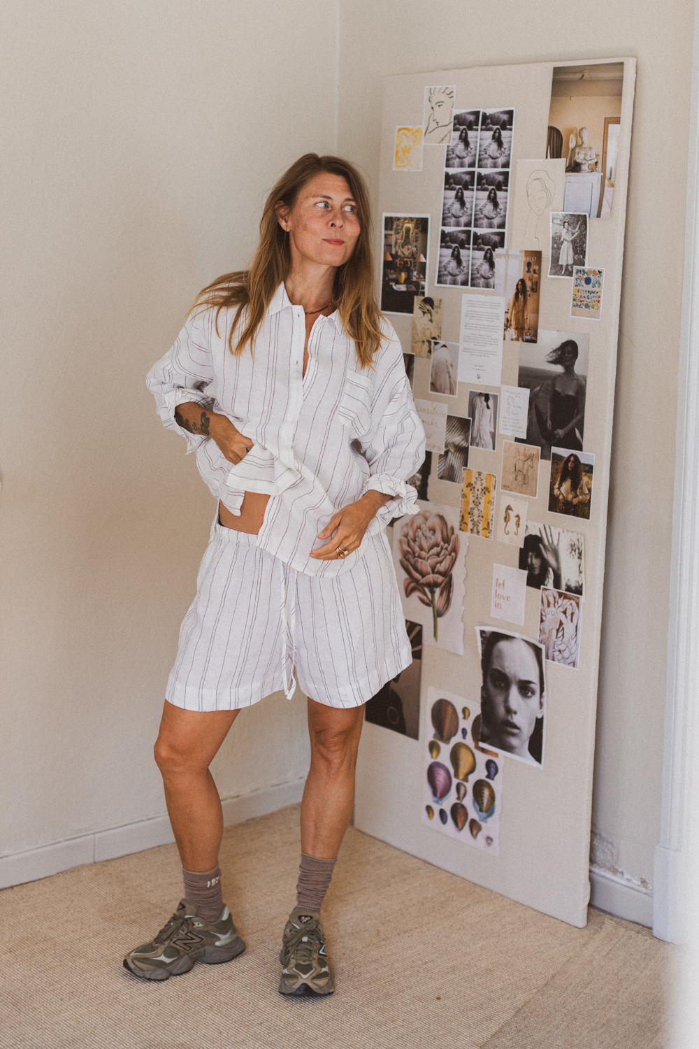 Pyjamas Kort White Striped - Bild 2
