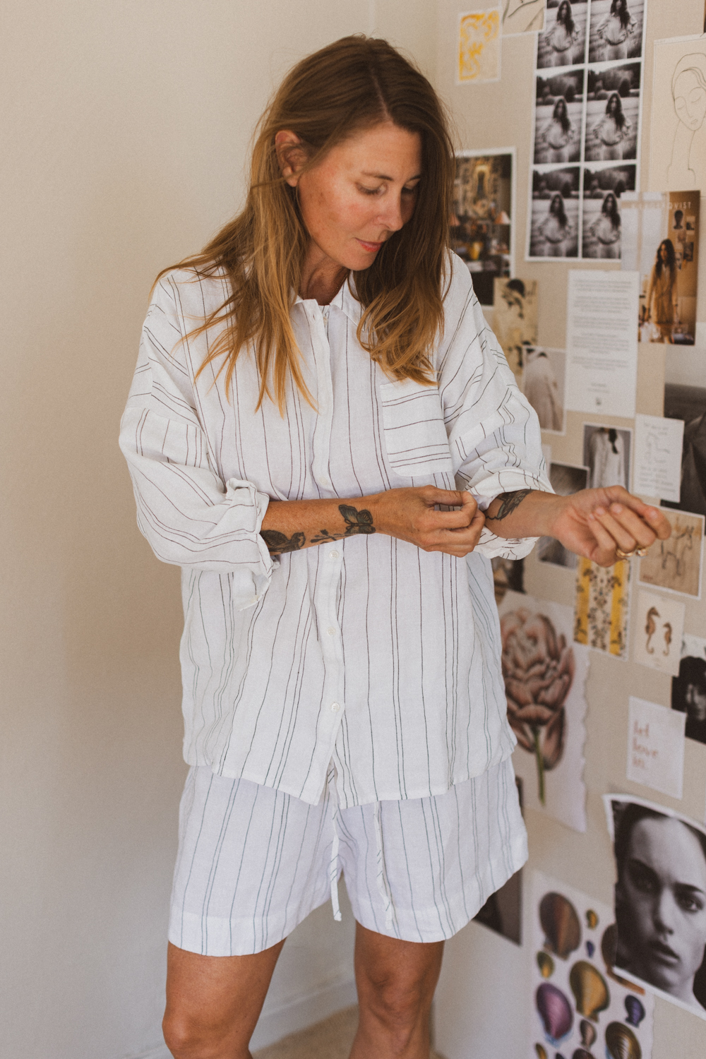 Pyjamas Kort White Striped - Bild 3