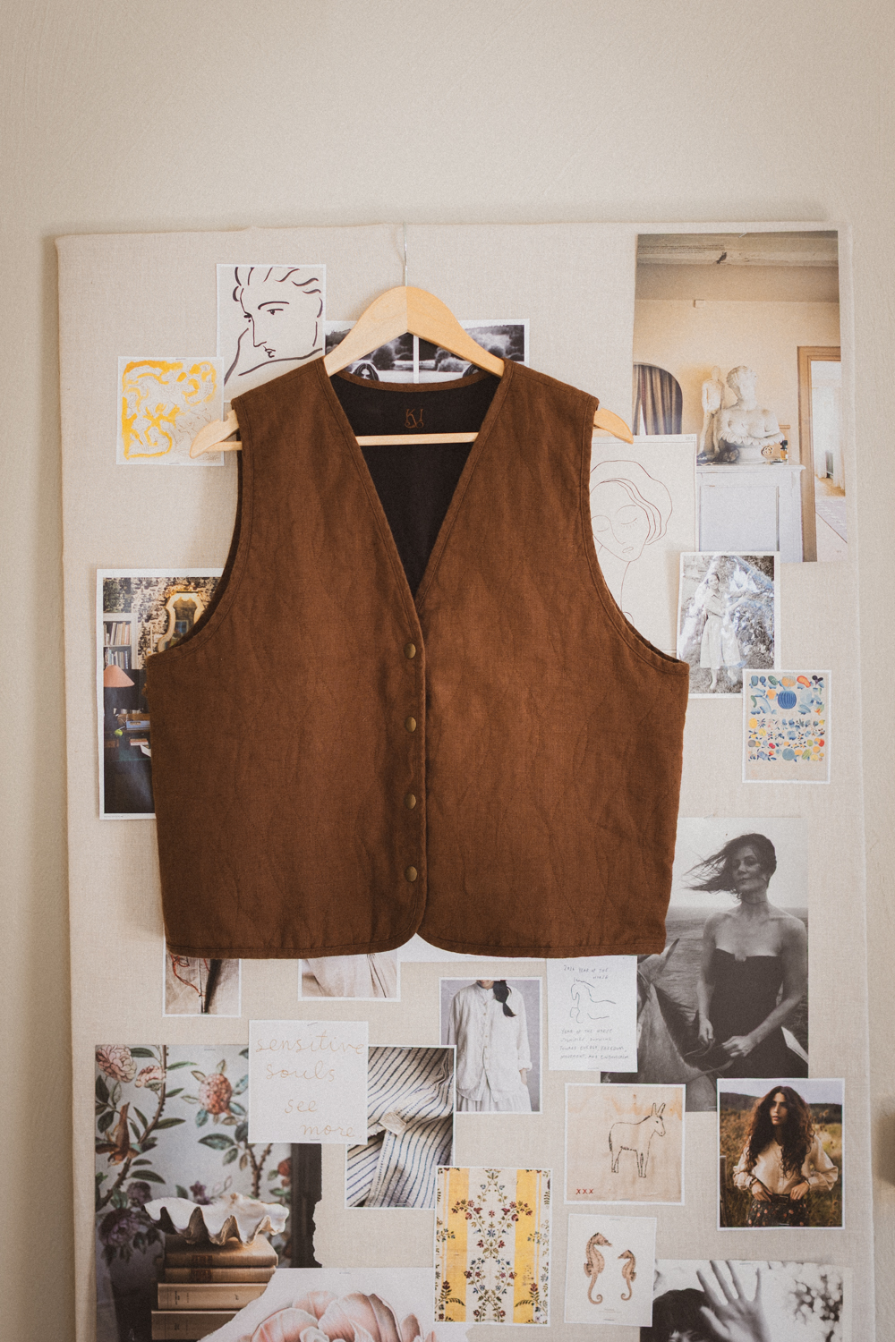 Vera Quilted Vest ~ Brown & Black