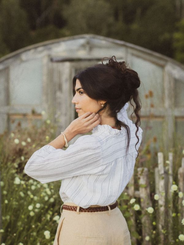 Johanna Blus White Striped