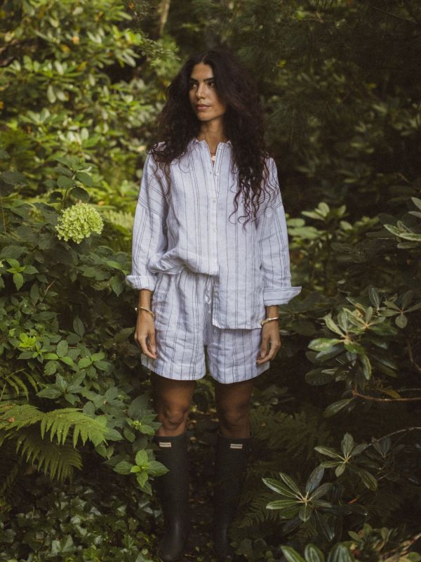 Pyjamas Kort White Striped