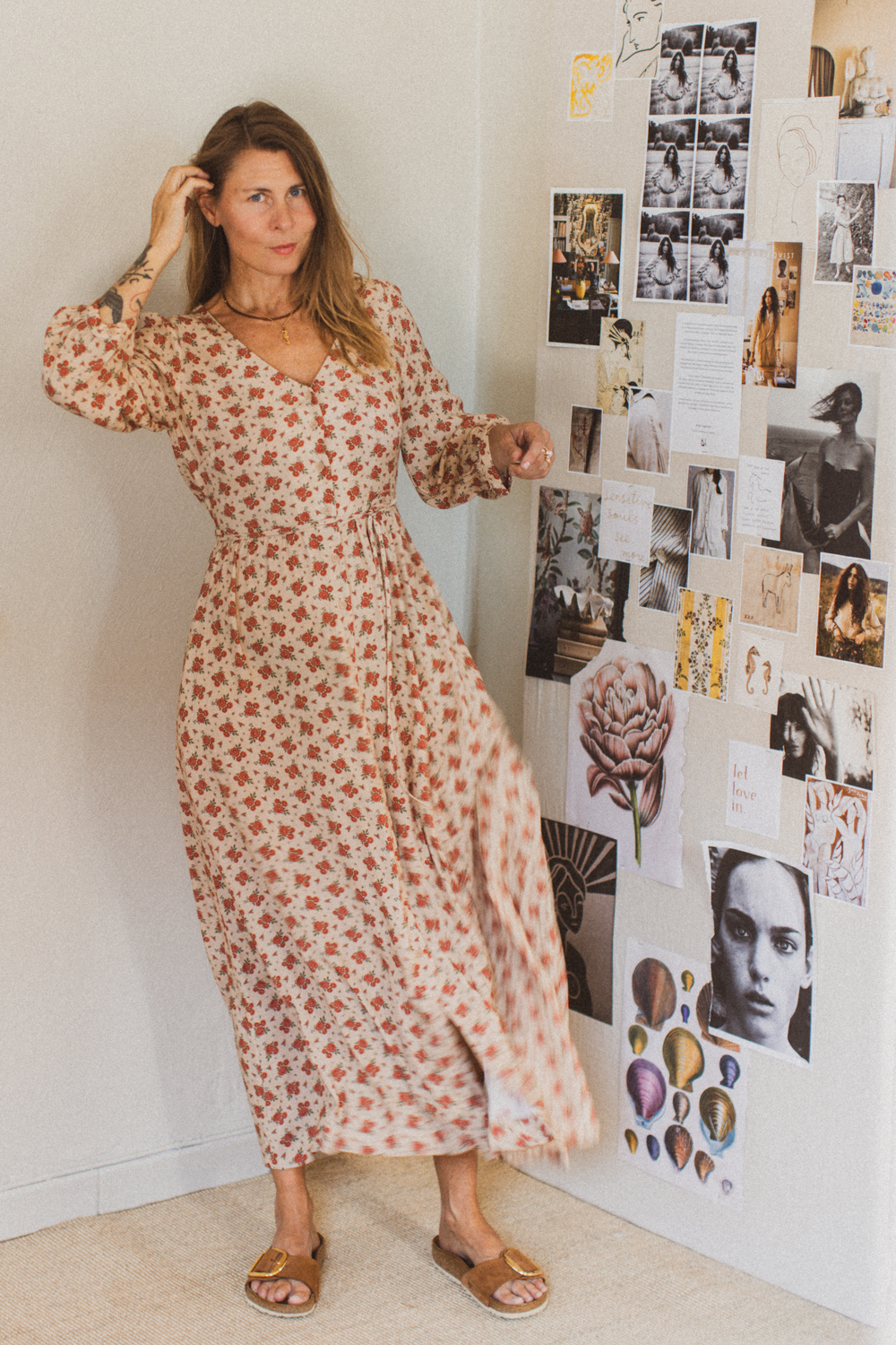 Elsa Klänning Vinterblom Beige